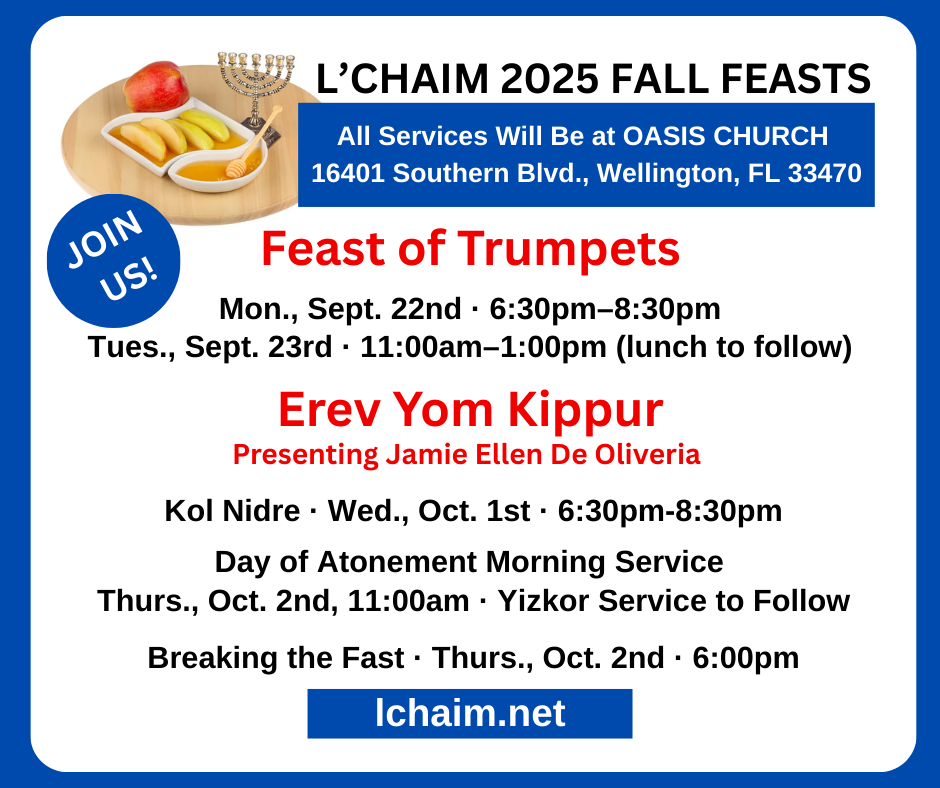 L'Chaim Messianic Congregation Fall Feasts 2025 fb